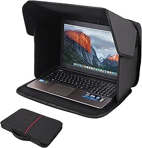 Laptop Sun Shade,Lightweight Laptop Sun Glare Shield Privacy Cover for Working Outside,Computer Privacy Hood Foldable and Portable Shield Cover Computer Hood Outside Glare 16''(Patent Pending)