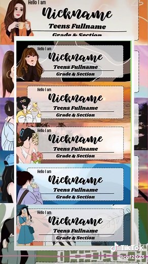 Aesthetic Name Tag Designs for Teen Girls