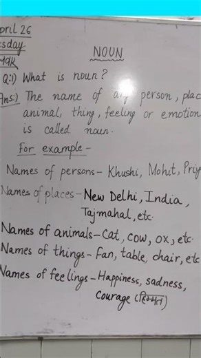 Noun in 10 Seconds | Meaning, Examples & Exercise 📚