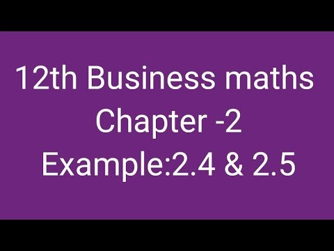 12th Business maths chapter -2 Example:2.4 & 2.5#shorts #trending #123 #subscribe