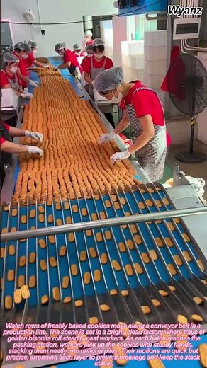 Cookie Packing Line: How Workers Stack and Box Biscuits Step-by-Step