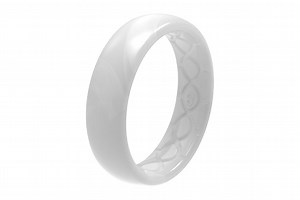 Solid Pearl White, Thin, & Breathable Silicone Groove Ring
