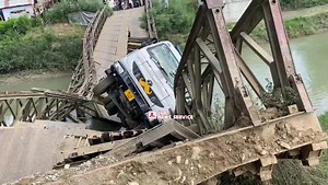 Central Kashmir's Budgam District, Narrow escape for driver as bridge collaps | The Kashmir Essence