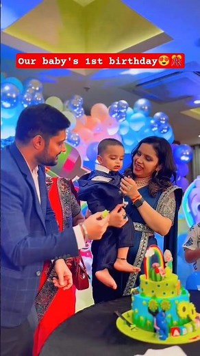 🥳Humare baby ka first birthday celebration 🎊Emotional moment🥹#shorts #firstvlog #firstbirthday #love