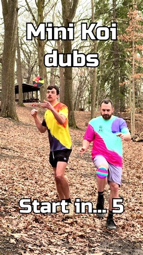Mini Koi 🤝 not so mini course • LT and I take on 4 holes of our local short to short layout with nothing but our mini Kois. These things fly better than some full sized discs I’ve thrown. They also match our shirts. • 🎶 Fresh - Anno Domini Beats