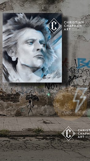 David Bowie artwork on canvas acrylic airbrush #davidbowie #christianchapmanart #artforsale | Christian Chapman Art