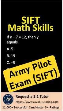 SIFT Math Skills Practice Question | Solving Simple Algebra Equation for Aviation Test