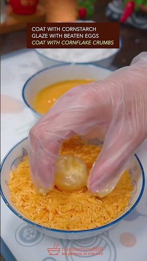 EASY CRISPY FRIED LYCHEE BALLS WITH CHEESE RECIPE #lychee #cheese #cooking #chinesefood #recipe