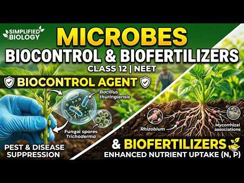Microbes as Biocontrol Agent & Biofertilisers | Class 12 Biology | NEET 2026 | Simplified Biology