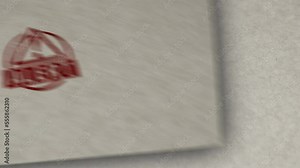 Alert stamp loopable and seamless animation. Hand stamping impact. Danger alarm, security warning caution and attention 3D rendered loop concept.