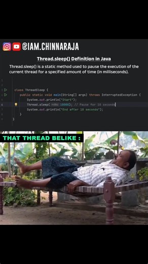 😅 Thread Sleep #vibecoding #java #threads #dsa #code #shorts