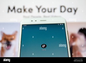 TikTok application on mobile phone. TikTok is a Chinese video-sharing social networking service owned by ByteDance, internet technology company founde Stock Photo - Alamy