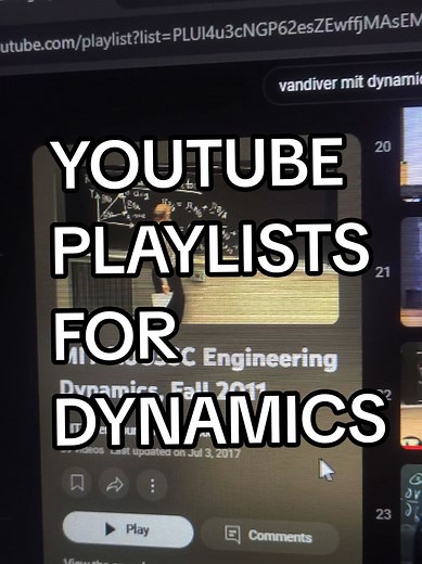 FOR DYNAMICS: 1) Question Solutions - Dynamics A-Z 2) MIT 2.003SC Engineering Dynamics, Fall 2011 by Professor Vandiver #engineering #physics #math #thepotentialdropout #mathematics #engineeringmemes #physicsmemes #mathmemes #mechanicalengineering #aerospaceengineering #fluiddynamics #thermodynamics #dynamics #quantumphysics #civilengineering #chemicalengineering #electricalengineering #mcgill #memes #student #engineeringstudent #university #uni #college #3dprinting #engineeringprojects #cheatsh