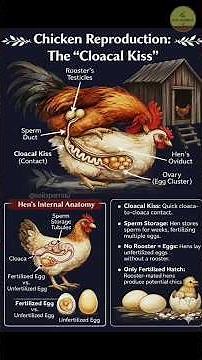 An Explanation of Chicken Mating: The Process of the Cloacal Kiss and Egg Fertilization. #ytshorts