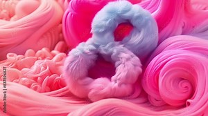 Furry number font. Easy editable digit. Soft and realistic fur. Number with blue fluffy hair