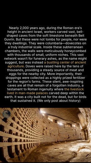 These 2000-year-old caves were not tombs, but industrious palaces for pigeons. #ancienthistory #archaeology #history | Untold Ancient History