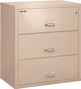 Fireking Fireproof Lateral File Cabinet (3 Drawers, Impact Resistant, Waterproof), 40.25" H x 37.5" W x 22.13" D, Champagne