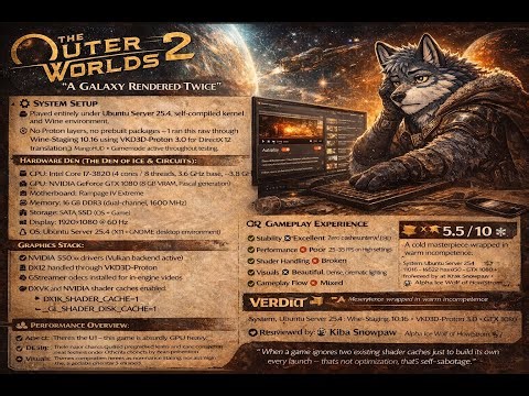 The Outer Worlds 2: A Galaxy Rendered Twice | Linux Wine Review (GTX 1080)