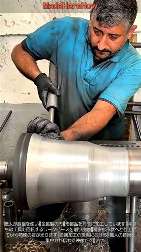 熟練の職人技！金属が次々と形を変える旋盤加工の瞬間 #Craft #Metalwork #Lathe