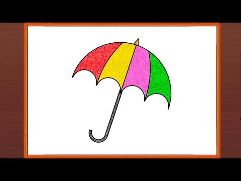"Easy Umbrella Drawing for Kids | How to Draw and Color Umbrella Step by Step 🌂"