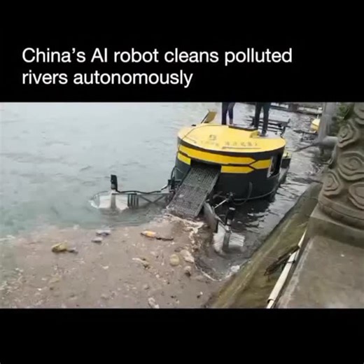 Front Line on Instagram: "China has introduced AI-powered river cleaning robots to mitigate pollution. These autonomous boats patrol rivers without human intervention. They employ GPS, sensors, and AI vision systems to detect floating trash, optimize cleaning routes, and separate waste from harmless debris. Machine learning also assists in monitoring water quality by analyzing pH, oxygen demand, and turbidity in real-time. Once full, the robot automatically returns to shore, empties the waste, a