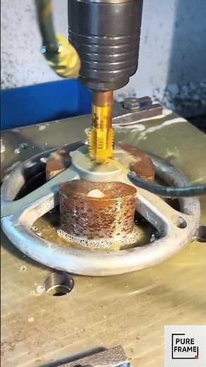 Precision Internal Thread Tapping on Steel Workpiece | Machining Process"