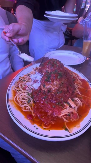 Two giant meatballs, one tiny sprinkle of cheese 😅