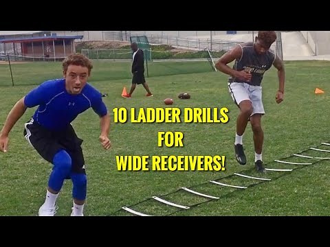 10 WIDE RECEIVER AGILITY LADDER DRILLS ! SPEED, AGILITY, QUICKNESS!