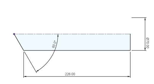 How to make a cylinder with a conical tip?