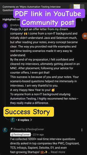 Selenium Automation Testing Interview Success Story