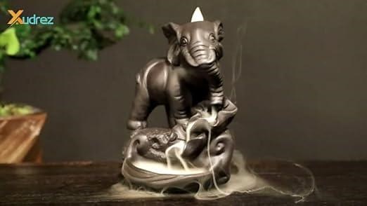 Handmade Backflow Incense Cute Ceramic Elephant