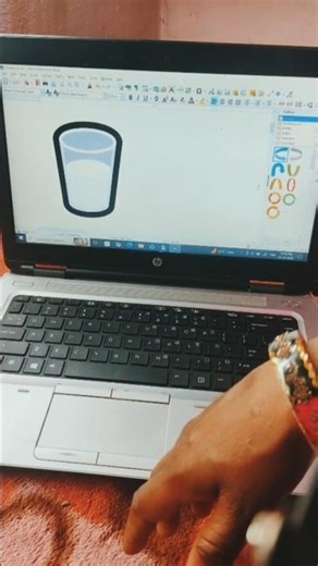 Laptop Par Easy Glass Drawing 🥛💻#MSPaint #EasyDrawing #LaptopArt #GlassDrawing #DigitalArt