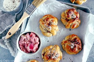 Swedish Rhubarb Cardamom Buns