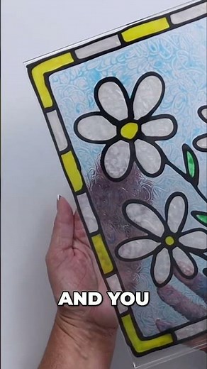 DIY Faux Stained Glass Decor #shorts #DIYDecor #FauxStainedGlass #Crafts #HomeDecor #DaisyArt