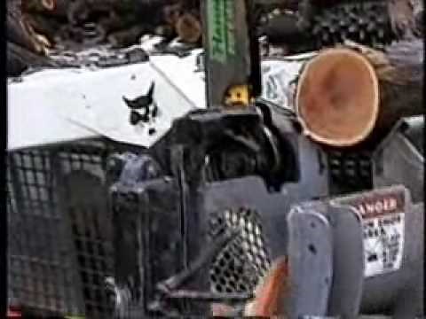 Bobcat Tractor log splitter attachment awsome