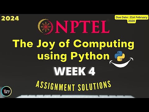 NPTEL The Joy of Computing using Python Week4 Quiz Assignment Solutions | Jan 2024 | IIT Ropar