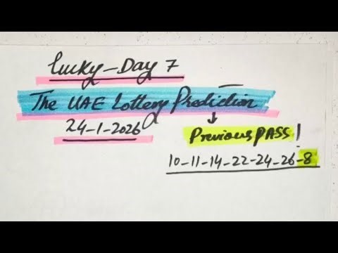 UAE Lottery Draw Prediction 24 Jan 2026