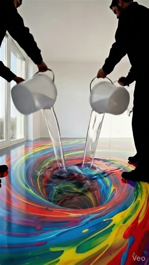 Beautiful multi-colored epoxy flooring on Modern Living room🏠🏠