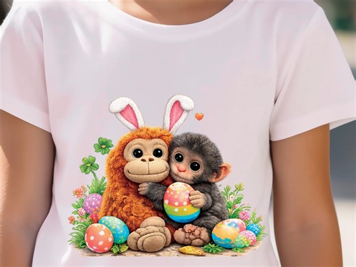 Easter Monkey PNG, Cute Bunny Monkey Sublimation Design, Easter Shirt PNG for Kids, Spring , Digital Download, Happy Easter PNG - Etsy