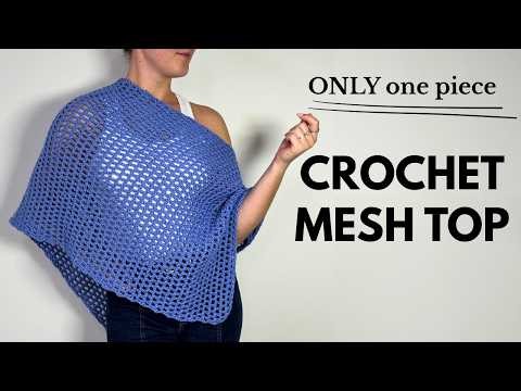 Easy Mesh Crochet Top in One Panel | beginner-friendly tutorial