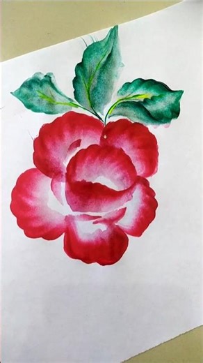 ❤️#simple beautiful red colour flower painting design #