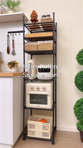Temu Official on Instagram: "🍲 A 6-tier rolling storage cart that holds everything from cookware to laundry supplies. Easy to move, slim to fit, and strong to last. 🛒✨ 🔍 Find it at https://temu.to/m/g1vgxbwfebb or with this code ffm7252. #Temu #TemuFinds #HomeOrganization"