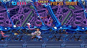 Aliens - Arcade - Stage 2 Aliens (エイリアンズ Eirianzu?) is a 1990 side-scrolling shooting game developed and published by Konami for arcades. It is based on the 1986 film of the same name. The multinational conglomerate Weyland-Yutani Corporation has lost contact with its mining colony, Hadley's Hope, in LV426 Acheron. In response, the Colonial Marine troops of the USS Sulaco decide to send their team to investigate. The marines soon discover that the place is infested by an unknown parasitic alien