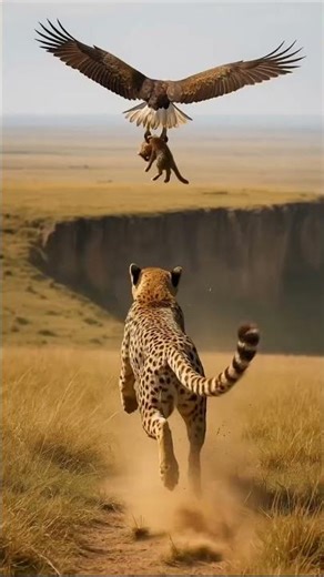 When imagination runs faster than reality 🦅🐆#AIGenerated#AIWildlife#FantasyVisuals#Creative
