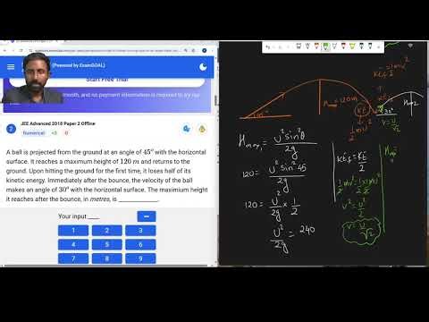 Max Height after Collision: Projectile Motion JEE Advanced PYQ Analysis