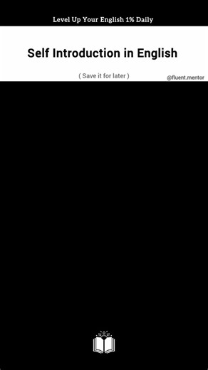 Your English Mentor on Instagram: "Perfect Self-Introduction Example You Can Use Anywhere! Want to impress in interviews, presentations, or classrooms? Here’s a clean and confident intro you can adapt! 💼🎤 Save this structure so you never feel nervous again 🤝 . 👉 Follow @english.mentor__ for daily English learning tips! 📌 Save • 🔄 Share • ❤️ Like . #englishlearning #englishmentor #spokenenglish #englishcommunication #learnenglishdaily #englishskills #studygram"