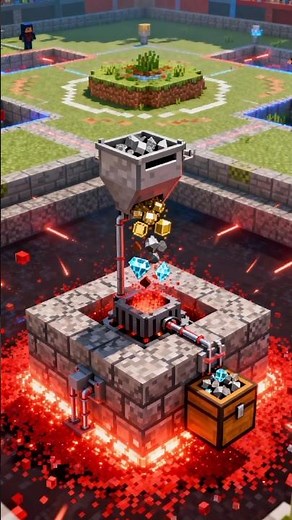 bedwars ore generator in Minecraft world #shorts #viralshorts #minecraft