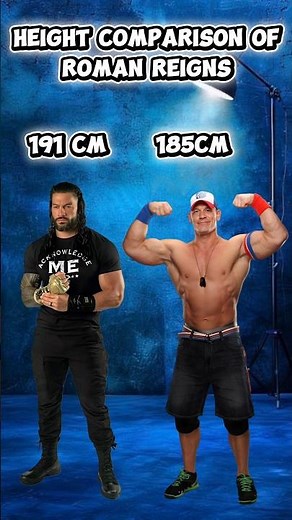 Height Comparison of Roman Reigns vs John Cena #shorts #wwe #romanreigns