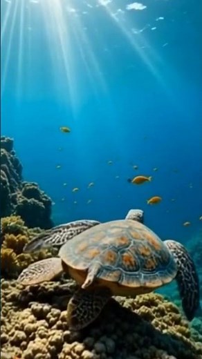 Peaceful Underwater World | Soothing Ocean Scene with Coral Reefs & Sea Turtle