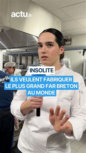 🧈👩‍🍳Une équipe de pâtissiers tente de réaliser le plus grand far breton au monde pour entrer dans le Coreff Book, le livre des records faits en Bretagne. Toutes les parts seront vendues au profit d'une association qui améliore le quotidien des résidents en EHPAD. | Côté Quimper